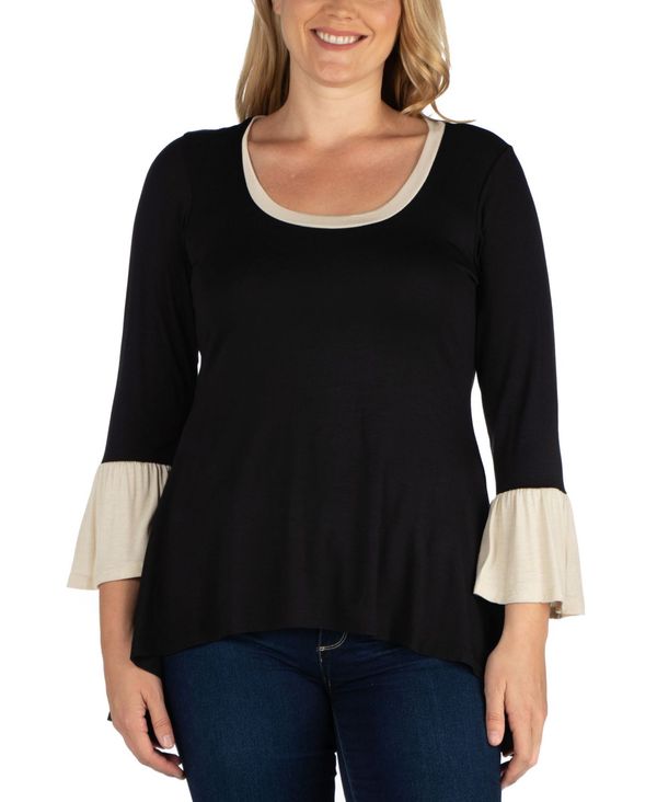 yz 24ZuRtH[g fB[X Vc gbvX Women's Plus Size Tunic Top Black