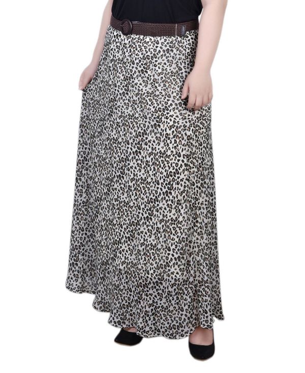 yz j[[NRNV fB[X XJ[g {gX Plus Size Chiffon Maxi Skirt Animal