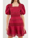  エンドレスローズ レディース ワンピース トップス Women's Multi Lace Linen Mini Dress Berry
