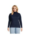 【送料無料】 ランズエンド レディース シャツ トップス Women's Plus Size Lightweight Fitted Long Sleeve Turtleneck Tee Radiant navy(4)