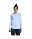 【送料無料】 ランズエンド レディース シャツ トップス School Uniform Women 039 s No Gape Long Sleeve Stretch Shirt Light sea blue