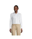 【送料無料】 ランズエンド レディース シャツ トップス School Uniform Women 039 s No Gape Long Sleeve Stretch Shirt Pearl white