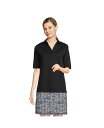 【送料無料】 ランズエンド レディース シャツ トップス Women 039 s Performance Elbow Sleeve Pique Polo T-Shirt Black