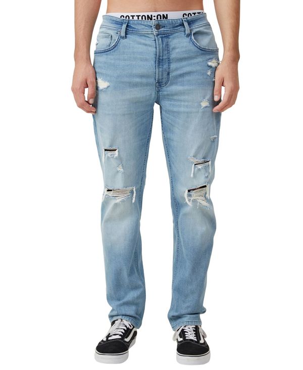 【送料無料】 コットンオン メンズ デニムパンツ ジーンズ ボトムス Men 039 s Slim Straight Jeans Cali Blue Ripped