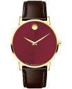 yz oh Y rv ANZT[ Men's Museum Classic Swiss Quartz Brown Leather Watch 40mm Brown