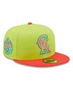 【送料無料】 ニューエラ メンズ 帽子 アクセサリー Men 039 s Green, Red California Angels, Los Angeles Angels Cyber Highlighter 59FIFTY Fitted Hat Green, Red