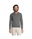 【送料無料】 ランズエンド メンズ ニット・セーター アウター Men's Fine Gauge Cashmere V-neck Sweater Charcoal heather