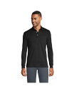【送料無料】 ランズエンド メンズ ポロシャツ トップス Men's Long Sleeve Super Soft Supima Polo Shirt with Pocket Black(4)