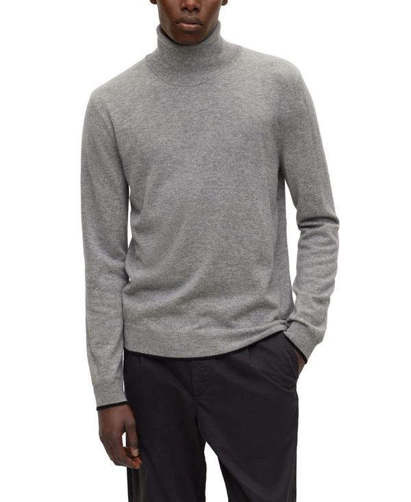  ヒューゴボス メンズ ニット・セーター アウター Men's Rollneck Regular-Fit Sweater Silver