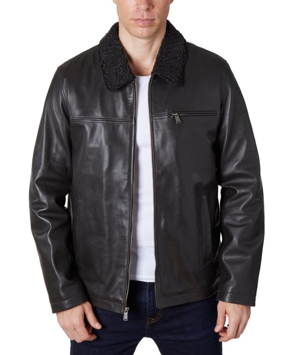 【送料無料】 ペリーエリス メンズ ジャケット ブルゾン アウター Men 039 s Zipper Leather Jacket Brown