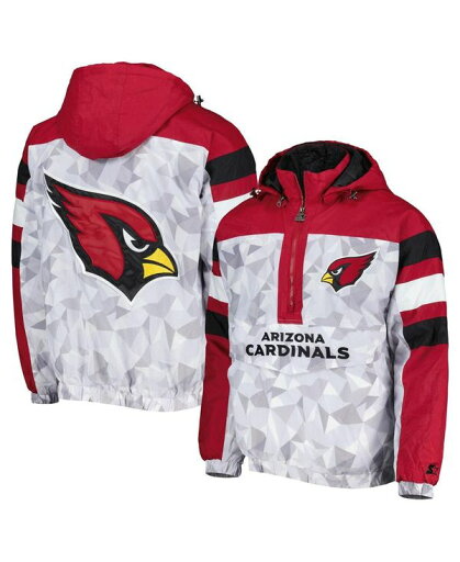 【送料無料】 スターター メンズ ジャケット・ブルゾン アウター Men's White, Cardinal Arizona Cardinals Thursday Night Gridiron Raglan Half-Zip Hooded Jacket White, Cardinal 【送料無料】 スターター メンズ ジャケット・ブルゾン アウター Men's White, Cardinal Arizona Cardinals Thursday Night Gridiron Raglan Half-Zip Hooded Jacket White, Cardinal