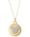 【送料無料】 ディズニー レディース ネックレス チョーカー ペンダントトップ アクセサリー Cubic Zirconia Mickey Mouse Disc 18 Pendant Necklace in 18k Gold-Plated Sterling Silver Gold Over Silver