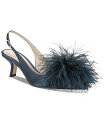 【送料無料】 サムエデルマン レディース パンプス シューズ Women's Bianka Feather Slingback Kitten-Heel Pumps Pacific Navy Satin