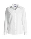 【送料無料】 ランズエンド レディース シャツ トップス Women's Plus Size Wrinkle Free No Iron Button Front Shirt White(4)