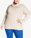 【送料無料】 アベニュー レディース ニット セーター アウター Plus Size Rosie Cable Knit Sweater Cream