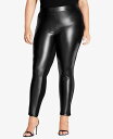 【送料無料】 アベニュー レディース カジュアルパンツ ボトムス Plus Size Faux Leather Ponte Pants Leather Look