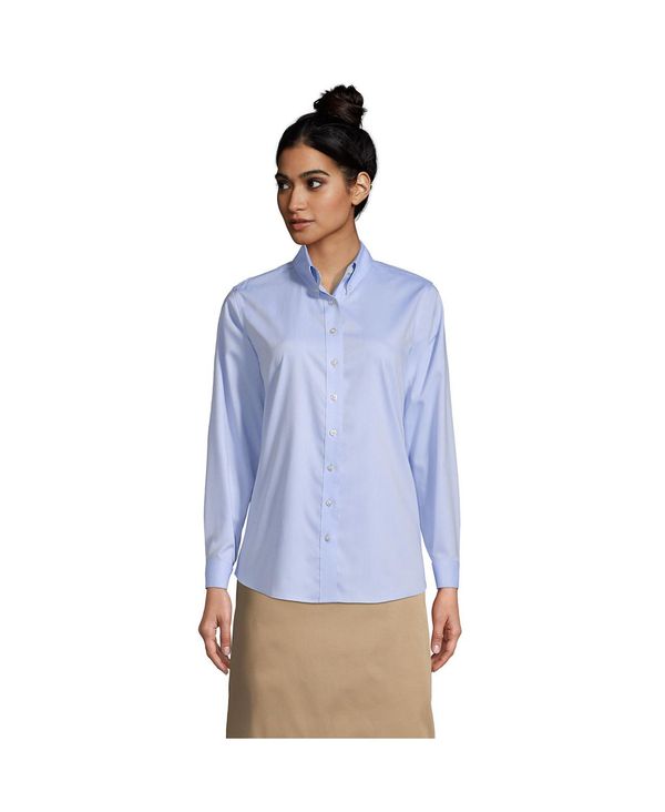 yz YGh fB[X Vc gbvX School Uniform Women's Long Sleeve No Iron Pinpoint Shirt Blue