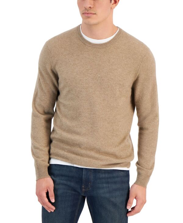 ̵ ֥롼  ˥åȡ  Cashmere Crew-Neck Sweater, Created for Macy's Dark Natural Heather