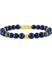 yz uo Y rv ANZT[ Men's Marine Star Blue Freshwater Pearl (8mm) & Diamond (1/5 ct. t.w.) Beaded Bracelet in 14k Gold Na