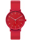 yz XJ[Q Y rv ANZT[ Aaren Kulor Aluminum Silicone Strap Watch 41mm Created for Macy's Red