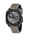 yz ABGCg Y rv ANZT[ Men's Hawker Hunter Chronograph Retrograde Edition Gray Genuine Leather Strap Watch 45mm Gray