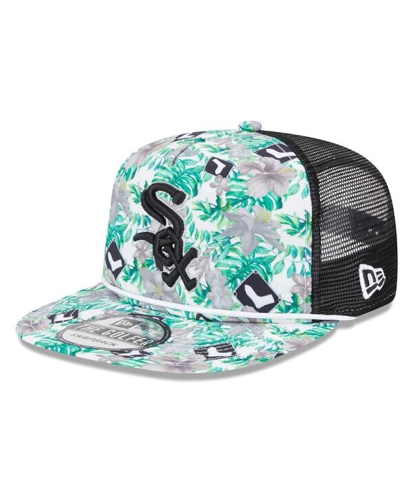 【送料無料】 ニューエラ メンズ 帽子 アクセサリー Men 039 s Chicago White Sox Tropic Floral Golfer Snapback Hat Black