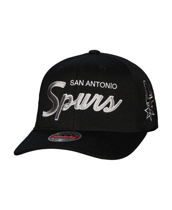 ミッチェル＆ネス 【送料無料】 ミッチェル&ネス メンズ 帽子 アクセサリー Men's Black San Antonio Spurs MVP Team Script 2.0 Stretch-Snapback Hat Black