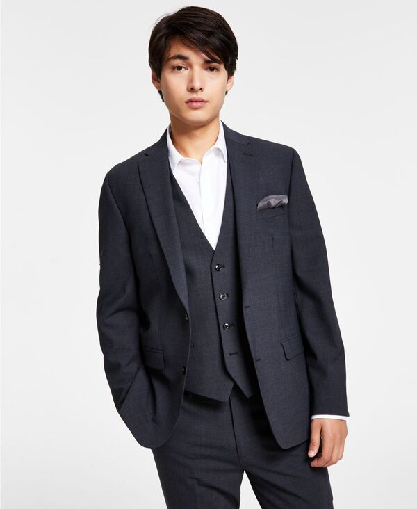 【送料無料】 バースリー メンズ ジャケット・ブルゾン アウター Men's Slim-Fit Wool Suit Jacket, Created for Macy's Charcoal