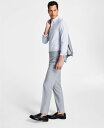 【送料無料】 バースリー メンズ カジュアルパンツ ボトムス Men 039 s Slim-Fit Wool Sharkskin Suit Pants, Created for Macy 039 s Light Grey