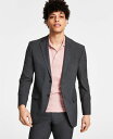 【送料無料】 ダナ キャラン ニューヨーク メンズ ジャケット・ブルゾン アウター Men's Modern-Fit Stretch Suit Jacket Charcoal