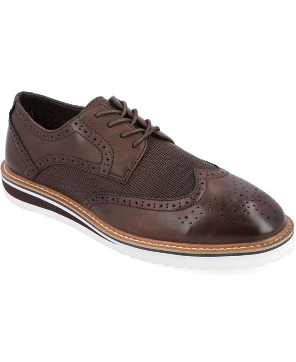 【送料無料】 バンス メンズ スニーカー シューズ Men 039 s Warrick Wide Width Tru Comfort Foam Wingtip Lace-Up Derby Dress Shoes Chocolate