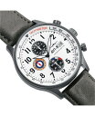 yz ABGCg Y rv ANZT[ Men's Hawker Hurricane Chronograph Gray Genuine Leather Strap Watch 42mm Gray