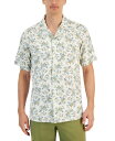 【送料無料】 クラブルーム メンズ シャツ トップス Men 039 s Elevated Wonder Floral Short Sleeve Camp Shirt, Created for Macy 039 s Winter Ivory