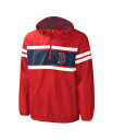 【送料無料】 カール バンクス メンズ ジャケット・ブルゾン ウィンドブレーカー アウター Men's Red Boston Red Sox Game Score Quarter-Zip Windbreaker Red