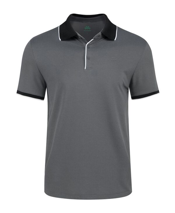 【送料無料】 ミオマリオ メンズ ポロシャツ トップス Men 039 s Classic-Fit Cotton-Blend Pique Polo Shirt with Contrast Collar for Big Tall Charcoal gray