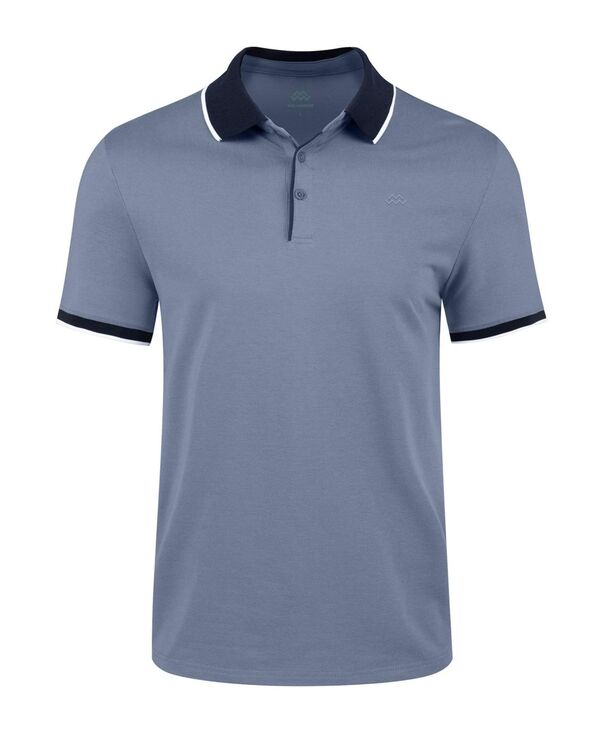 【送料無料】 ミオマリオ メンズ ポロシャツ トップス Men 039 s Classic-Fit Cotton-Blend Pique Polo Shirt with Contrast Collar for Big Tall Denim blue