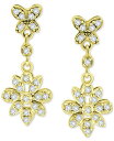 yz W[j xj[j fB[X sAXECO ANZT[ Cubic Zirconia Flower Drop Earrings in 18k Gold-Plated Sterling Silver, Created for Macy's Gold