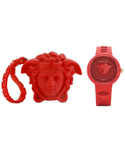 【送料無料】 ヴェルサーチ レディース 腕時計 アクセサリー Women's Swiss Medusa Pop Red Silicone Strap Watch 39mm Set Red 【送料無料】 ヴェルサーチ レディース 腕時計 アクセサリー Women's Swiss Medusa Pop Red Silicone Strap Watch 39mm Set Red