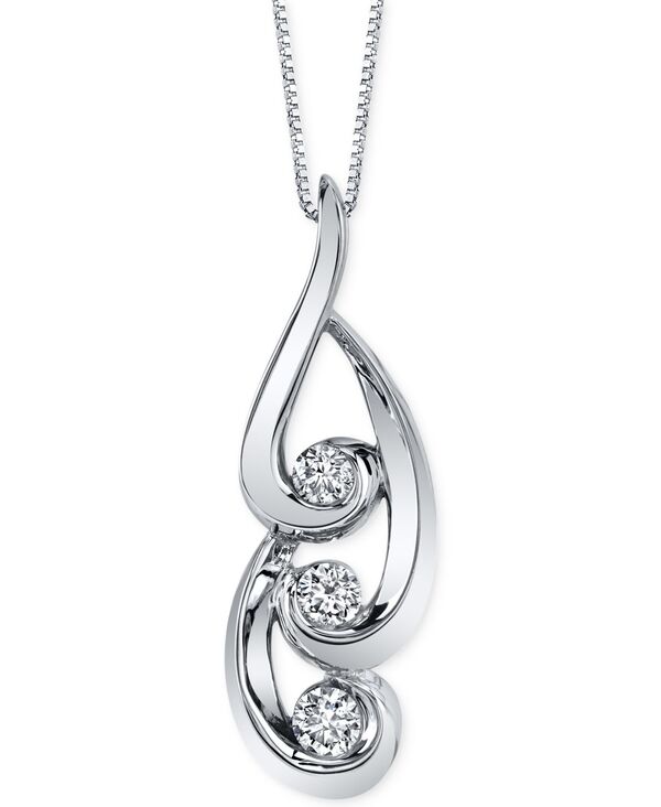 yz V[i fB[X lbNXE`[J[Ey_ggbv ANZT[ Energy Diamond Swirl Pendant Necklace (3/8 ct. t.w.) in 14k White Gold White Gold