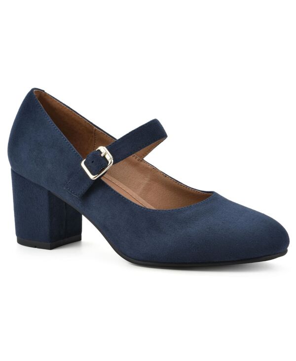  ホワイトマウンテン レディース パンプス シューズ Women's Frenzies Mary Jane Heel Pumps Navy Fabric