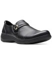 【送料無料】 クラークス レディース スリッポン ローファー シューズ Women 039 s Carleigh Pearl Strapped Slip-On Shoes Black Leat