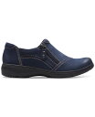 【送料無料】 クラークス レディース パンプス シューズ Women 039 s Carleigh Ray Round-Toe Side-Zip Shoes Navy Nubuck