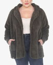 【送料無料】 ホワイトマーク レディース ジャケット・ブルゾン カーディガン アウター Plus Size Plush Hooded Cardigan Jack...
