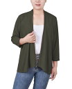 【送料無料】 ニューヨークコレクション レディース ニット・セーター アウター Women's Solid 3/4 Sleeve Cardigan Grape Leaf