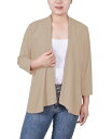 【送料無料】 ニューヨークコレクション レディース ニット・セーター アウター Women's Solid 3/4 Sleeve Cardigan Oxford Tan(4)