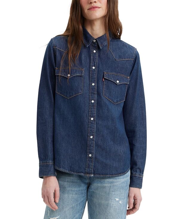 【送料無料】 リーバイス レディース シャツ トップス Women 039 s The Ultimate Western Cotton Denim Shirt Smokin Hot