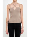 【送料無料】 エンドレスローズ レディース シャツ トップス Women's Strap Detail Fitted Knit Top Taupe