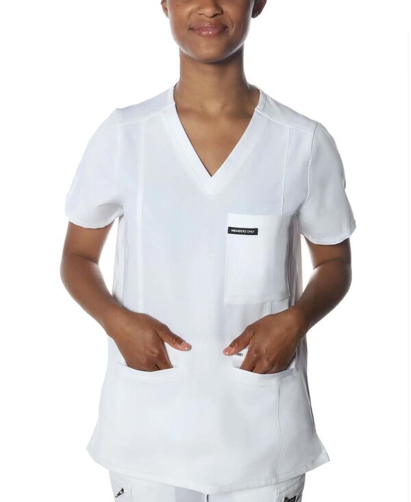 メンバーズオンリー レディース トップス シャツ Members Only Women's Palermo 4-Pocket Scrub Top Wh..