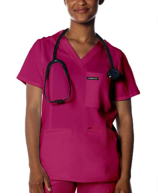 メンバーズオンリー レディース トップス シャツ Members Only Women's Palermo 4-Pocket Scrub Top Wi..
