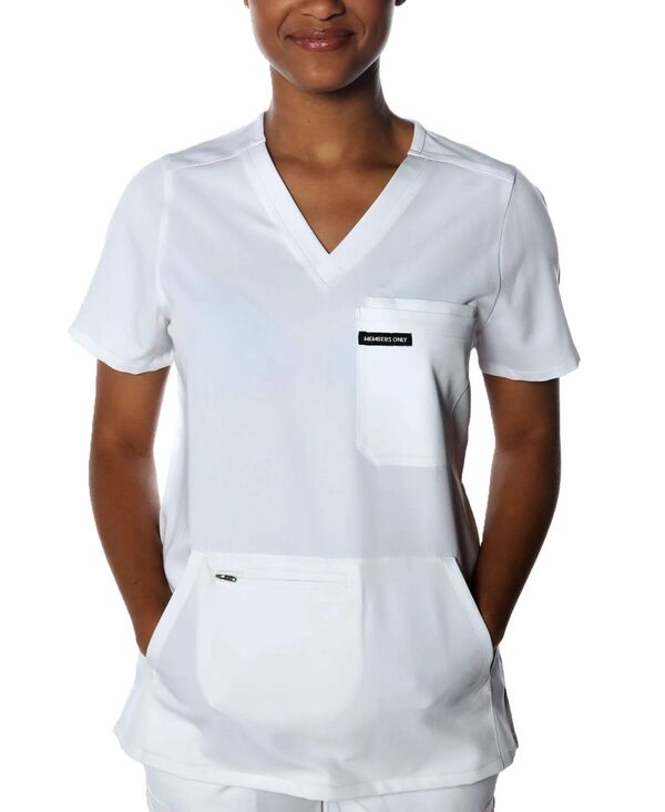 メンバーズオンリー レディース トップス シャツ Members Only Women's Cordoba 5-Pocket Scrub Top Wh..